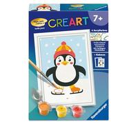 Ravensburger CreArt, Malen nach Zahlen Kinder - Schneemann Snowy: Mit Silberfarbe!