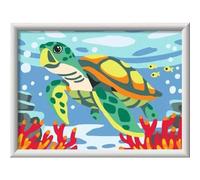 Ravensburger Peinture par numéros CreArt 23993 Tortue de mer – 7+ ans, cadre & peintures acryliques