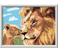 CreArt Peinture par numéros pour Enfants - Lion avec bébé