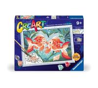 Ravensburger - CreArt Série D: Poissons amoureux, Peindre avec des numéros, Kit de peinture pour enfants, cadre inclus, jeu éducatif et créatif, idée cadeau enfants 9 ans, 18 x 24 cm