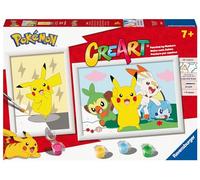 Ravensburger - CreArt - Pokémon - Kit Complet de 2 peintures - Loisir créatif - Peinture par numéros - Activité détente et créative - Dès 7 Ans - 23850 - Version française