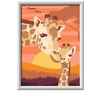 Ravensburger Peinture par numéros CreArt Série D – Girafes au coucher du soleil – Multicolore