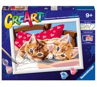 Ravensburger- CreArt Série D - Chatons sur Le Coussin - Jeu créatif pour Enfants - Peinture au numéro dès 9 ans - 28938 - Version italienne