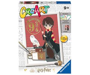 Ravensburger - CreArt Série D, Harry Potter Départ pour Poudlard, Peinture avec numéros, Kit de peinture pour enfants, cadre inclus, jeu éducatif, idée cadeau enfants 9 ans, 16 x 22 cm
