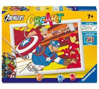 Ravensburger - Creart Série D: Marvel Captain America | Peindre avec Numéros Enfants 18x24cm | Jeux Créatifs Fille 7 Ans et Enfant | Jeux Enfants 9 Ans Ou Plus | Creart 7 Ans
