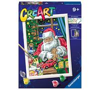 Ravensburger - CreArt Série D: Père Noël, Kit de Peinture avec numéros, Contient Une Planche préimprimée, Pinceau, Couleurs et Accessoires, Jeu créatif pour Enfants 9 Ans