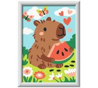 Ravensburger - CreArt Série E - Capibara Glouton | Peinture par numéros | Kit Peinture | Dimensions 13,20 x 9,50 cm | Jeux Enfants 7 Ans | Idées Cadeau | Cadeau Enfant 7 Ans