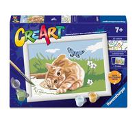 Ravensburger - CreArt Série E : Chaton Joli, Peindre avec des numéros, Kit de peinture pour enfants, cadre inclus, jeu éducatif et créatif, idée cadeau enfants 7 ans, 13 x 18 cm