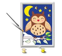Ravensburger - CreArt Série E: Hibou, Kit de peinture par numéros, contient une planche pré-imprimée, un pinceau, des couleurs et des accessoires, un jeu créatif pour les garçons et les filles 7+ ans