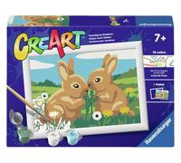 Ravensburger - CreArt Série E - Lapins affectueux | Peinture par numéros | Kit Peinture | Dimensions 14x19 | Jeux Enfants 7 Ans | Idées Cadeaux | Cadeau Enfant 7 Ans