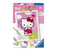 Ravensburger - CreArt Série E : Hello Kitty, Peinture avec numéros, Kit de peinture pour enfants, cadre inclus, jeu éducatif et créatif, idée cadeau enfants 7 ans, 13 x 18 cm