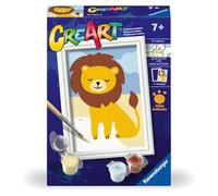Ravensburger - CreArt Série F : Lion ludique, peinture avec chiffres, kit de peinture pour enfants, cadre inclus, jeu éducatif et créatif, idée cadeau enfants 7 ans, 12 x 8,50 cm
