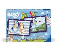 Ravensburger - CreArt Série Junior : BLUEY, kit de peinture par numéros, contient deux tableaux pré-imprimés, un pinceau, des couleurs, un jeu créatif pour enfants de 5 ans et plus