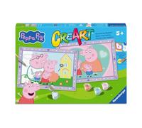 Ravensburger - CreArt Série Junior : Peppa Pig, Peinture avec numéros, Kit de peinture pour enfants, jeu éducatif, idée cadeau enfant et fille 5 ans, 2 tables de 32 x 22 cm