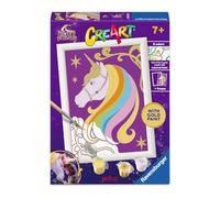 Ravensburger CreArt : Starry Unicorn - Peinture avec Chiffres pour Enfants de 7 Ans et Plus, kit de Peinture avec Planches, Cadre, Pinceau et Couleurs Inclus, 14 x 19 cm, idées Cadeaux