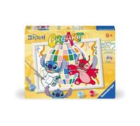 Ravensburger CreArt : Stitch & Leroy - Peinture avec Chiffres pour Enfants de 9 Ans et Plus, kit de Peinture avec Planches, Cadre, Pinceau et Couleurs Inclus, 25 x 18,30 cm, idées Cadeaux Disney