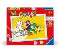 Ravensburger CreArt : Super Mario - Peinture avec Chiffres pour Enfants de 9 Ans et Plus, kit de Peinture avec Planches, Cadre, Pinceau et Couleurs Inclus, 25 x 18,30 cm, idées Cadeaux