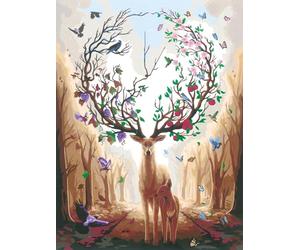 Ravensburger - CreArt Toiles 30x40 cm - Cerf enchanté - Loisir créatif - Peinture par numéros - Adulte - Activité détente et créative - Dès 12 Ans - 23910 - Version Internationale