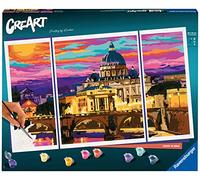 Ravensburger - CreArt Triptyque, Rome, Kit de peinture avec numéros, contient 3 tableaux préimprimés, pinceau, couleurs et accessoires, jeu créatif et détente pour adultes 14 ans