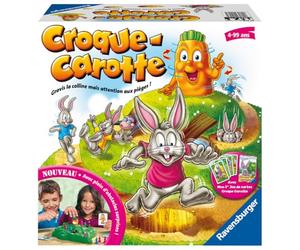 Ravensburger - Croque Carotte - Jeu de société - Enfants et Parents - Jeu de Parcours Rigolo - Inclus Jeu de Cartes Exclusif - De 2 à 4 Joueurs à partir de 4 Ans - Mixte - 20948 - Version française