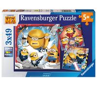 Ravensburger - Puzzle Enfant - Lot de 3 Puzzles 49 pièces - Toujours méchant - Moi Moche et Méchant 4 - Fille ou garçon dès 5 Ans - Puzzle de qualité supérieure - 3 Posters Inclus - Humour - 12001061