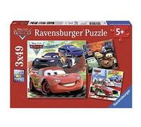 Ravensburger Disney Cars Worldwide Racing Fun 3 x 49-Piece Jigsaw Puzzle for Kids “ Every Piece is Unique, Pieces Fit Together Perfectly G
