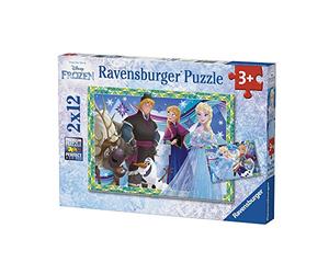 Ravensburger- Disney Pack de 2 Puzzles Jeux d'hiver Reine des Neiges 12 pièces, 07621
