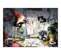 Ravensburger Disney Pixar Jigsaw Puzzle - Le bureau de l'artiste | 1000 pieces uniques | Surface anti-glacie | Ideal pour les adultes | Numero de