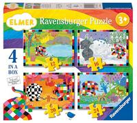 Ravensburger Elmer Casse-tête de 4 pièces pour enfants à partir de 3 ans - 12, 16, 20 et 24 pièces