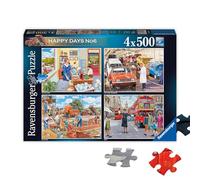 Ravensburger Happy Days Collection N°6 Casse-tête nostalgique pour Le Jour du Travail 4 x 500 pièces pour Adultes et Enfants à partir de 10 Ans, 17490, Multicolore, Set
