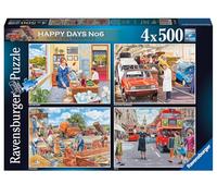 Ravensburger Happy Days Collection N°6 Casse-tête nostalgique pour Le Jour du Travail 4 x 500 pièces pour Adultes et Enfants à partir de 10 Ans, 17490, Multicolore, Set