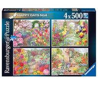 Ravensburger Happy Days Glorious Gardens Puzzle de 4 x 500 pièces pour Adultes et Enfants à partir de 10 Ans, 17139, Multicolore, Taille Unique