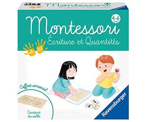 Ravensburger - Jeu Educatif Montessori - Ecriture et quantités - Coffret sensoriel multi-activités - Apprentissage de l'écriture et des quantités - Dès 4 ans - 20806