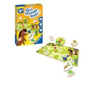 Ravensburger - Jeu Educatif - Qui Mange Quoi ? - Découverte des Animaux - Association logique - Développement du langage - 1 à 4 Joueurs, A partir de 3 Ans - 24034