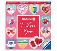 Ravensburger - Jeu en Famille - Mini Memory® - Je t'aime - Le Parfait Jeu pour Offrir mêlant Observation, Association et mémorisation - À partir de 3 Ans - 22398