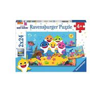 Ravensburger Kinderpuzzle - 05124 Baby Hai und seine Familie - Puzzle pour enfants à partir de 4 ans, avec 2x24 pièces