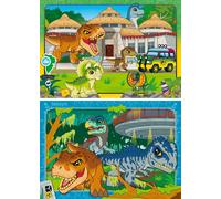 Ravensburger Puzzle enfant Lot 2×24 Vivre en Terre Sauvage / Jurassic World Explorers – dès 4 ans