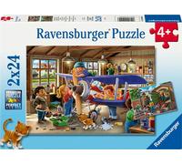 Ravensburger Kinderpuzzle - 12004044 Service de trains et d'avions - Puzzle pour enfants à partir de 4 ans, avec 2x24 pièces 12004044