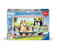 Ravensburger Bluey 12004111 Puzzle pour Enfants à partir de 3 Ans, avec 2 x 12 pièces, Cadeaux pour Les Fans de Bluey