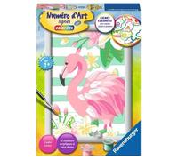 Ravensburger Kit peinture par numéro Flamant rose - Mini format 10 pots pinceau et cadre - Dès 7 ans
