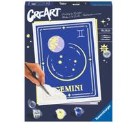 Ravensburger Kit Peinture par Numéros CreArt Zodiac Gémeaux - Luminosité, Lien Préimprimé, Peintures Acryliques, à Partir de 12 Ans