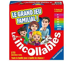 Ravensburger Le Grand Jeu Familial des Incollables - Jeu de Quiz Éducatif pour Toute la Famille - 7 Niveaux du CP à Adulte - Questions Réponses - 2 à 6 Joueurs - Dès 6 Ans - Version Française
