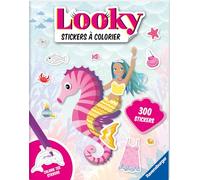 Ravensburger - Looky Livre de stickers - Livre stickers à colorier - 24 pages - Loisir créatif - Dessin de mode - Sirènes - Dès 4 ans - 13099072