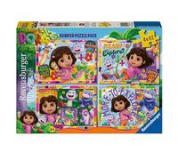 Ravensburger - Lot de 4 Puzzles Dora, pour Enfants de 4 Ans et Plus,Cadeau pour Fille de 4 Ans et Homme jusqu'à 42 pièces, pour Enfants 36 x 26 cm