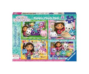 Ravensburger - Lot de 4 Puzzles pour Maison de poupée Gabby's, pour Enfants de 4 Ans et Plus,Cadeau pour Une Fille de 4 Ans et Un Homme de Plus de 42 pièces. pour Enfants 36 x 26 cm
