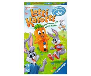 Ravensburger Lotti Karotti 20961 Jeu de Souvenirs pour 2 à 4 Joueurs, à partir de 4 Ans, Format Compact, Jeu de Voyage, Jeu de Lapin, Bleu Sarcelle/Vert Turquoise