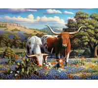 Ravensburger Loving Longhorns Puzzle de 500 pièces pour adultes - 12000826 - Outil fabriqué à la main, fabriqué en Allemagne, chaque pièce s'assemble parfaitement