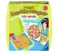Ravensburger - Mandala Designer - Mini - Dessin - Loisir créatif - Kit Voyage - Pochoir - Cute Animals - Animaux Mignons - Enfant - Dès 6 Ans - 29766 - Version française