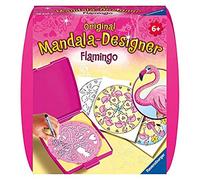 Ravensburger - Mandala Designer - Mini - Dessin - Loisir créatif - Kit Voyage - Pochoir - Flamingo - Flamant Rose - Enfant - Dès 6 Ans - 28520 - Version française