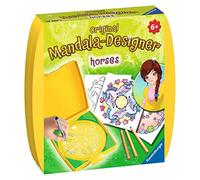 Ravensburger Kit Mandala Designer Mini – Pochoirs Chevaux – Kit voyage – Dès 6 ans